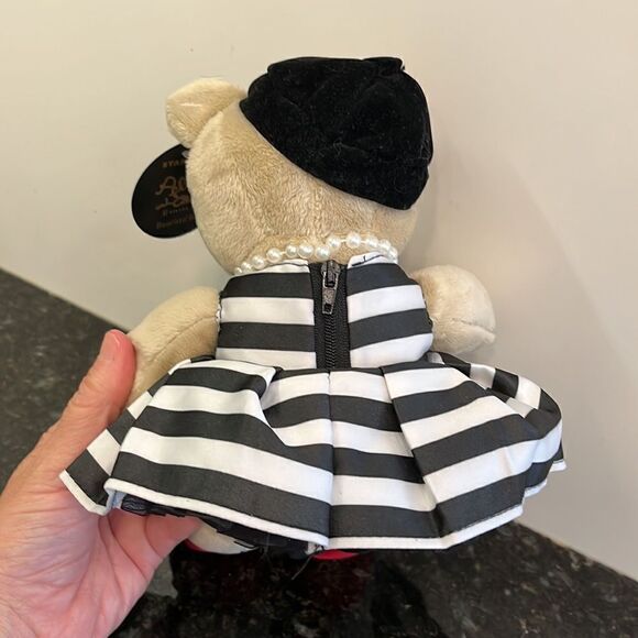 Starbucks Bearista Bear Alice & Olivia by Stacey Bendet Black White Dress Pearls - Picture 7 of 10